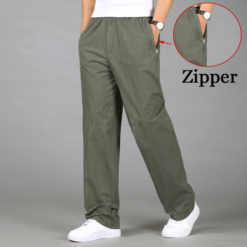 2024 Fashion Men Pants Casual Cotton Long Pants Straight  ( Size 5XL 6XL ) Trousers Men