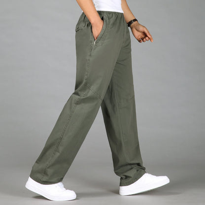 2024 Fashion Men Pants Casual Cotton Long Pants Straight  ( Size 5XL 6XL ) Trousers Men