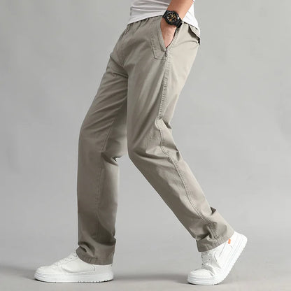 2024 Fashion Men Pants Casual Cotton Long Pants Straight  ( Size 5XL 6XL ) Trousers Men