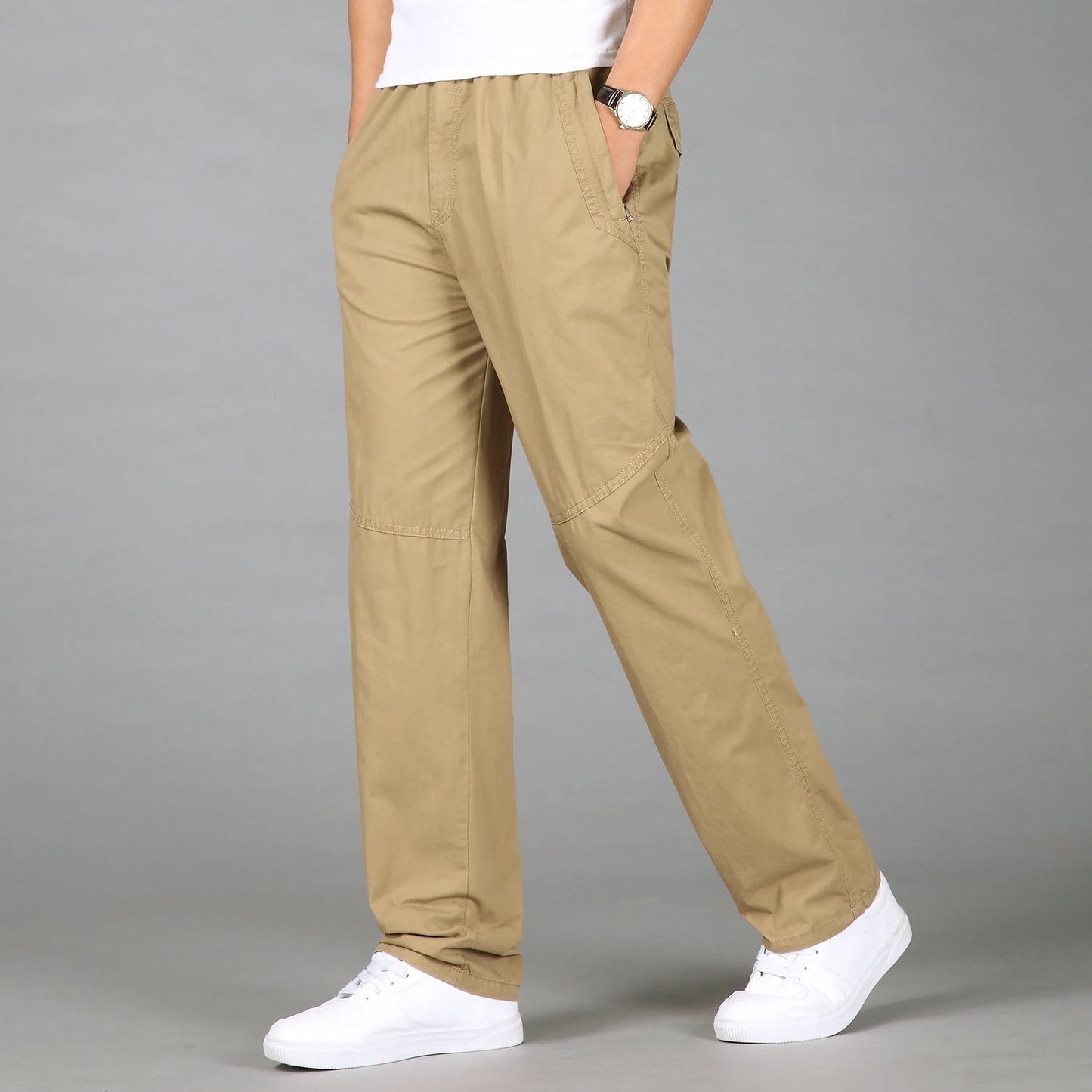 2024 Fashion Men Pants Casual Cotton Long Pants Straight  ( Size 5XL 6XL ) Trousers Men