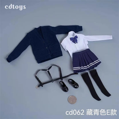 Cdtoys Cd062 1/6 Scale Female Soldiers Students Cardigans Jk Skirts Shoes Collar And Knot Sets For 12 Inch Action Figure Body