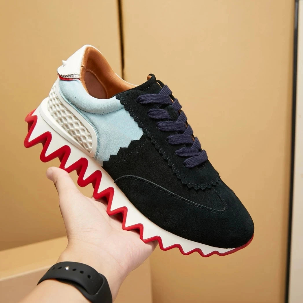 Designer Brand Women's Leather Casual Thick Soled Sports Shoes Men's Thick Soled Shark Shoes Autumn New Collection