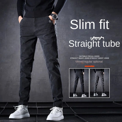 High Quality Harajuku Fashion 2024 Luxury Thin Summer Jeans Men's Spring Slim Korean Fashion Casual Golf Wear Long Cool Pants