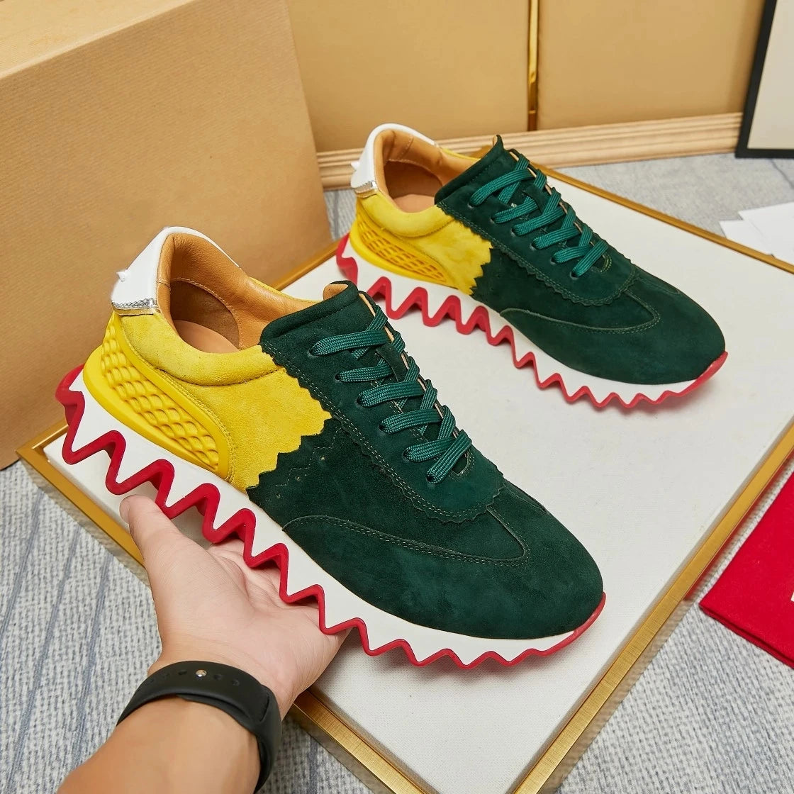 Designer Brand Women's Leather Casual Thick Soled Sports Shoes Men's Thick Soled Shark Shoes Autumn New Collection