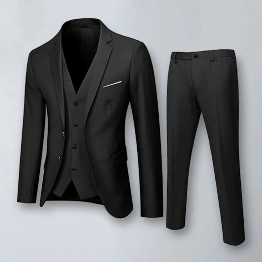 Men Slim Fit Suit Set Men Suit Set Elegant Men's Formal Business Suit Set with Vest Coat Pants for Office Meetings Groomsmen